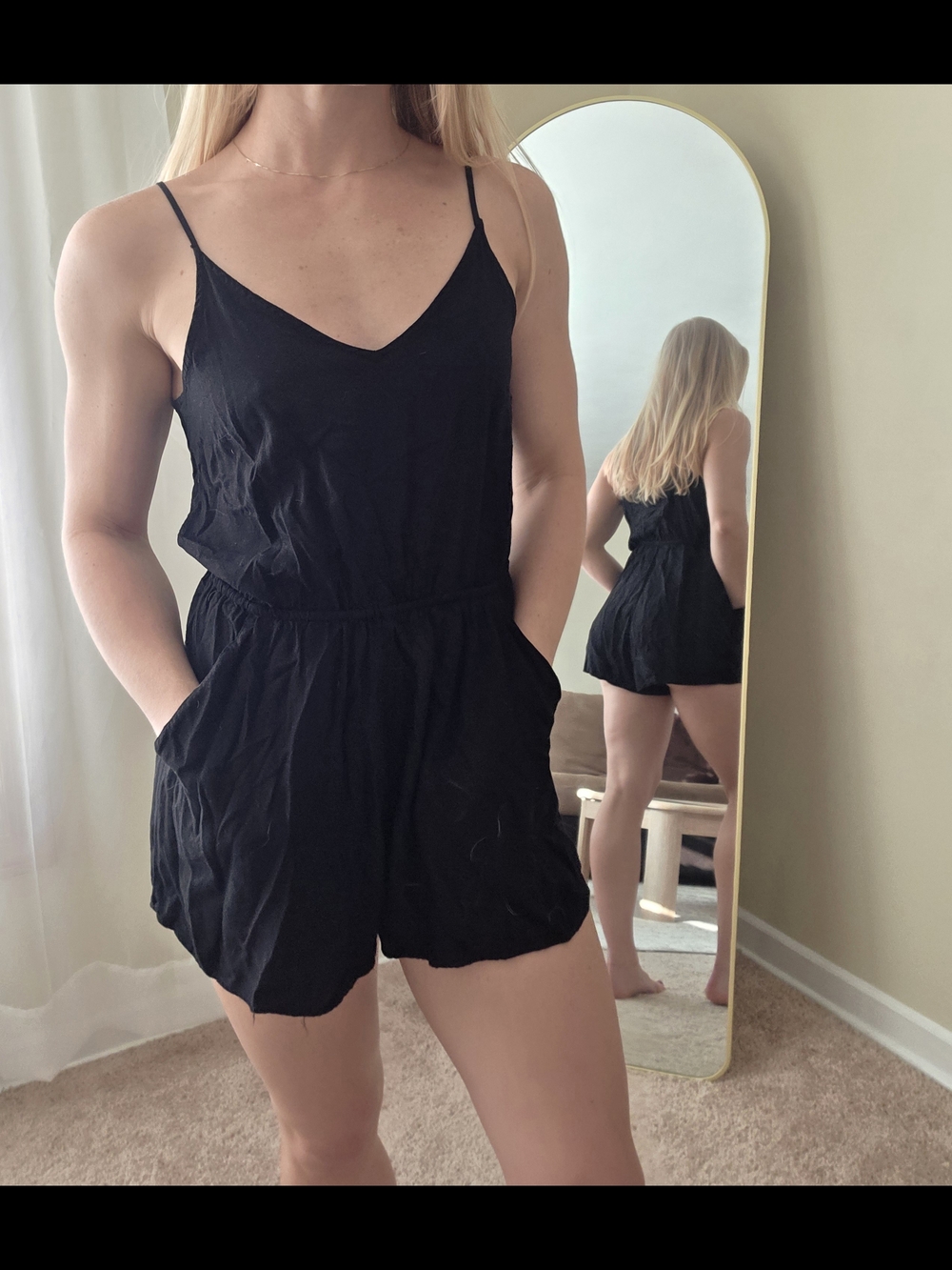 H&M Black Romper With Pockets